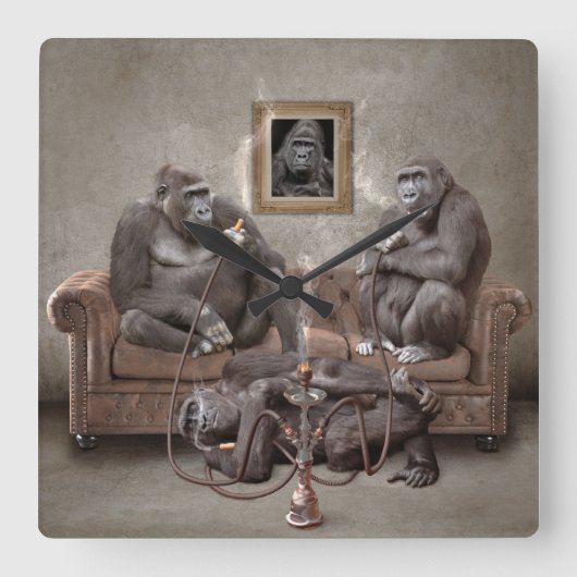 Es ist Hookah Time Clock Quadratische Wanduhr (Vorderseite)