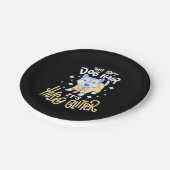 Es ist husky Glitzer Pappteller (Schrägansicht)