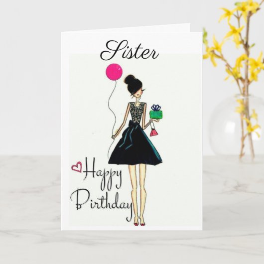 **ES IST IHR GEBURTSTAG!!!** **SISTER** KARTE (Gelbe Blume)