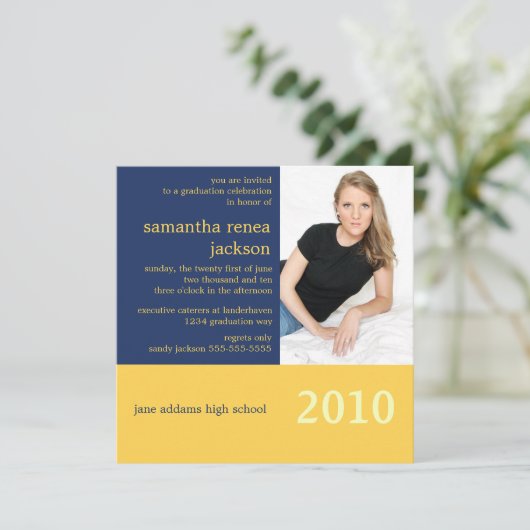 Es ist Ihr Jahr Abschluss Einladung (Marine) (Stehend Vorderseite)