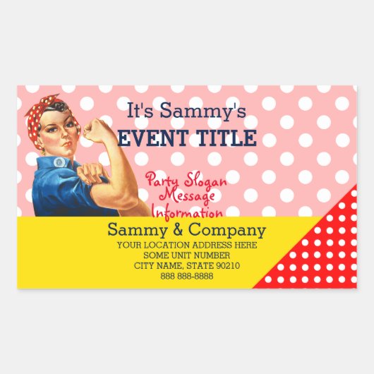 Es ist Ihr Personalisiertes Rosie Party Angebot Rechteckiger Aufkleber (Vorderseite)