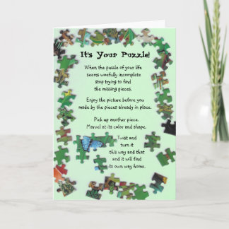 Es ist Ihr Puzzlespiel! Karte mit Stücken