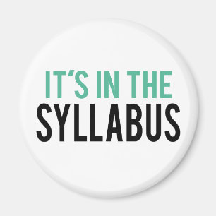 Es ist im Lehrer-Spaß des Syllabus-  Magnet