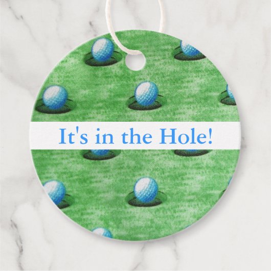 Es ist im Loch! Geschenkanhänger (Vorderseite)