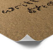 es ist im Sand auf einem Strand geschrieben Poster (Ecke)