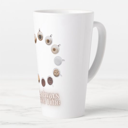Es ist immer Coffee Time Clock Design - Funny Coff Milchtasse (Rechte Ecke)