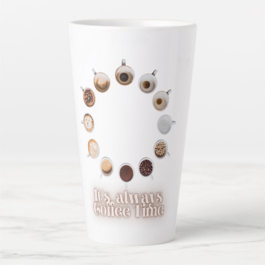 Es ist immer Coffee Time Clock Design - Funny Coff Milchtasse (Vorderseite)