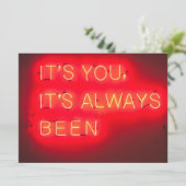 Es ist immer du gewesen | Romantisches Neon-Foto (Stehend Vorderseite)