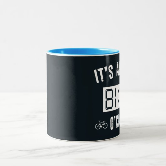 Es ist immer Fahrrad-Uhr Zweifarbige Tasse (Mittel)