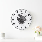 Es ist immer Kaffeezeit Große Wanduhr (Zuhause)