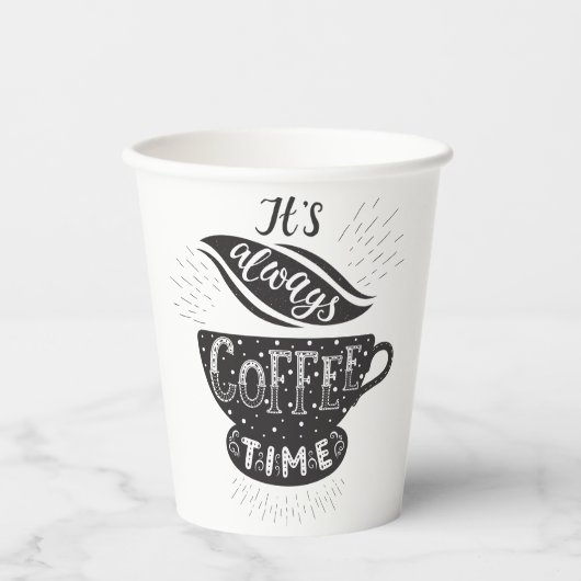 Es ist immer Kaffezeit Pappbecher (Vorderseite)