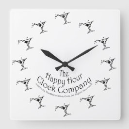 ES IST IMMER MARTINI ZEIT IRGENDWO WALL CLOCK QUADRATISCHE WANDUHR