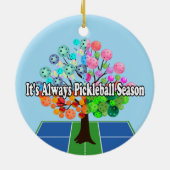 Es ist immer Pickleball Saison - Vier Jahreszeiten Keramik Ornament (Hinten)