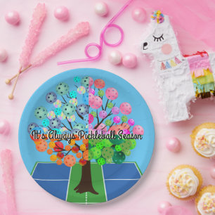 Es ist immer Pickleball Saison - Vier Jahreszeiten Pappteller