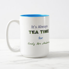 Es ist immer Tea Time Zwei-Ton-Kaffee-Tasse Zweifarbige Tasse