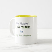 Es ist immer Tea Time Zweifarbige Tasse (Vorderseite Links)