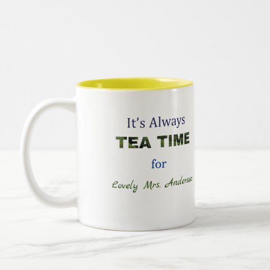 Es ist immer Tea Time Zweifarbige Tasse (Links)