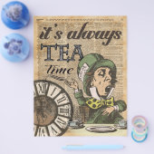 "Es ist immer Teezeit" Mad Hatter Wörterbuch Kunst Flyer (Einzeln)