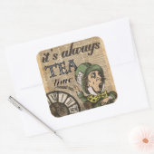 "Es ist immer Teezeit" wütende Quadratischer Aufkleber (Umschlag)