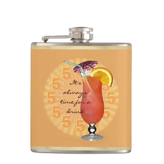 Es ist immer Zeit für einen Drink ;-) Flachmann (Vorderseite)