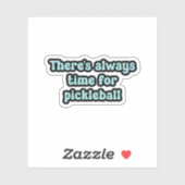 Es ist immer Zeit für Pickleball Blue Retro Text Aufkleber (Blatt)