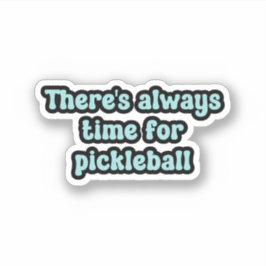 Es ist immer Zeit für Pickleball Blue Retro Text Aufkleber