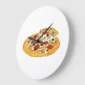 **ES IST IMMER ZEIT FÜR PIZZA** CLOCK GROßE WANDUHR (Winkel)