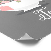 Es ist immer Zeit für Tea Floral Teacup Print Poster (Ecke)