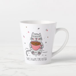 Es ist immer Zeit für Tee, Katze Milchtasse