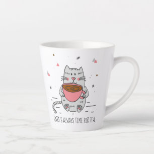 Es ist immer Zeit für Tee, Katze Milchtasse