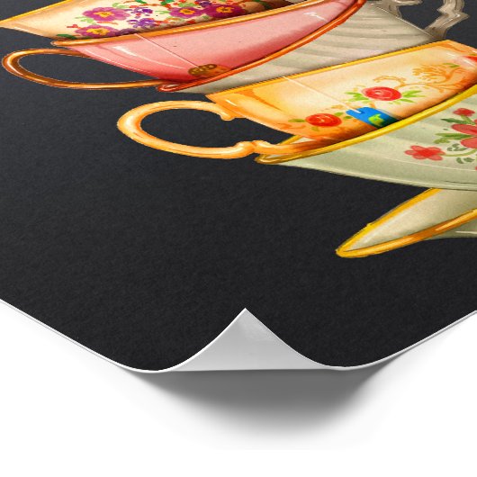 Es ist immer Zeit für Tee Poster (Ecke)