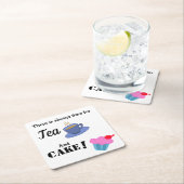 Es ist immer Zeit für Tee und Kuchen, Kuchen Rechteckiger Pappuntersetzer (Vor Ort)