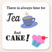 Es ist immer Zeit für Tee und Kuchen, Kuchen Rechteckiger Pappuntersetzer (Vorderseite)