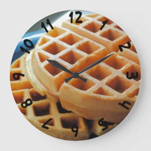 Es ist immer Zeit für Waffeln   Große Wanduhr