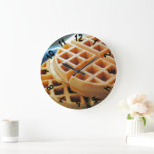 Es ist immer Zeit für Waffeln | Große Wanduhr (Zuhause)