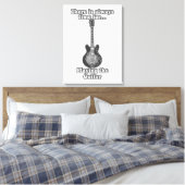 Es ist immer Zeit, Gitarre zu spielen. B&W Leinwanddruck (Insitu (Schlafzimmer))