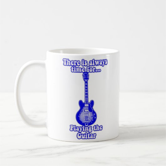 Es ist immer Zeit, Gitarre zu spielen. Blau Kaffeetasse (Links)