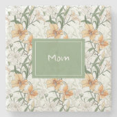 Es ist in den Blätter geschrieben, Orange Lilies Steinuntersetzer (Vorderseite)