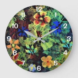 Es ist in der farbigen Uhr. Große Wanduhr