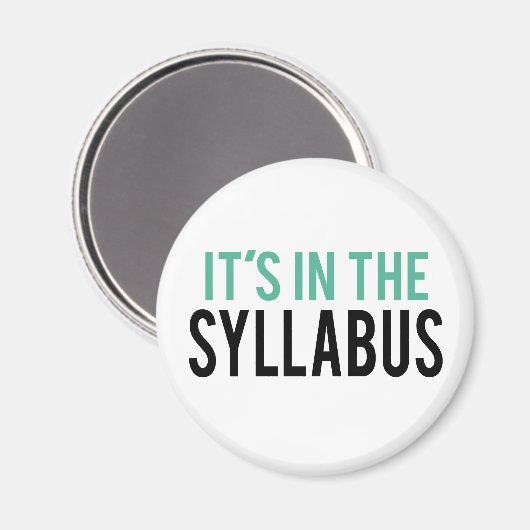 Es ist in der Silbe | Lehrer Spaß Magnet (Vorderseite/Rückseite)