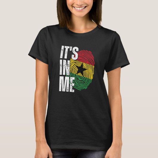 Es ist in Me Ghana Flag Fingerprint Ghanaian Herit T-Shirt (Vorderseite)