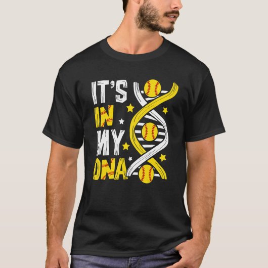 Es ist in meinem DNA Softball Sport Players Fans T T-Shirt (Vorderseite)