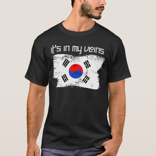 es ist in meinen Venen Patriotisches Erbe Südkorea T-Shirt (Vorderseite)