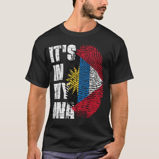 ES IST IN MEINER DNA, Antigua und Barbuda Flag T-Shirt (Vorderseite)