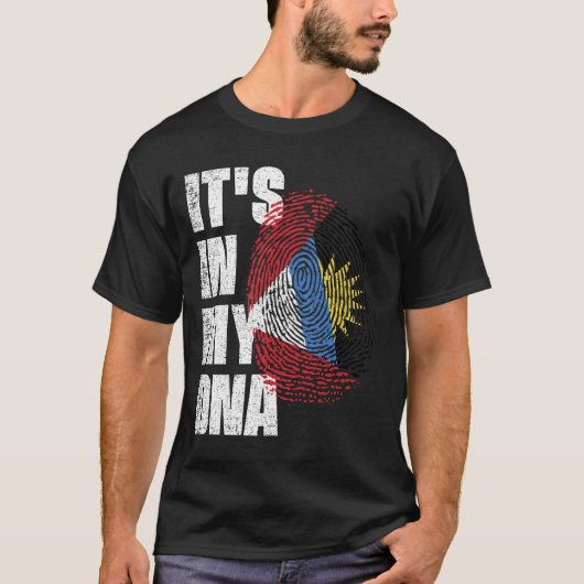 ES IST IN MEINER DNA, Antigua und Barbuda Flag T-Shirt (Vorderseite)