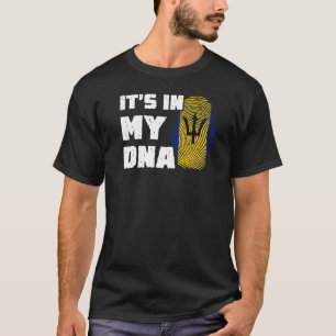 Es ist in meiner DNA Barbados-Flagge Fingerabdruck T-Shirt