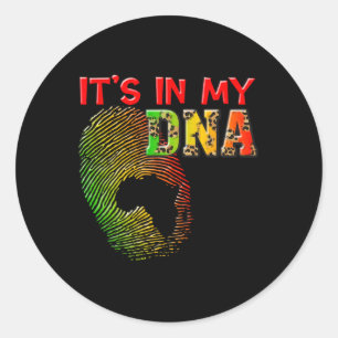 Es ist in meiner DNA Black History Roots African F Runder Aufkleber