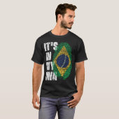 ES IST IN MEINER DNA Brasilien Flaggen Jungs Mädch T-Shirt (Vorne ganz)