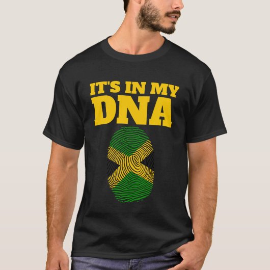 Es ist in meiner DNA-Fahne von jamaikanischem Wurz T-Shirt (Vorderseite)