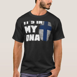 Es ist in meiner DNA Finnland Flag Fingerprint Män T-Shirt